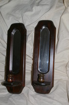 Homco Wooden Mirrored Wall Sconces Candle Holder Home Interiors & Gifts - $20.00