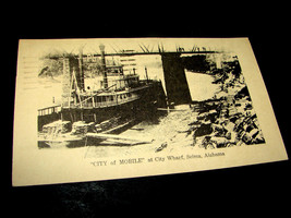 1959 SELMA Postcard CITY OF MOBILE Steamboat River Boat City Wharf Alabama - £11.38 GBP