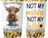 Mothers Day Gifts for Mom Wife, Highland Cow Tumbler with Lid 20Oz Stain... - $27.84