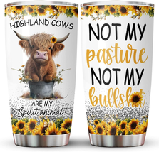 Mothers Day Gifts for Mom Wife, Highland Cow Tumbler with Lid 20Oz Stainless Ste - £22.17 GBP