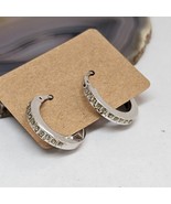 SLC 925 Sterling Silver - Crushed White Sapphire Hoop Earrings - $24.95