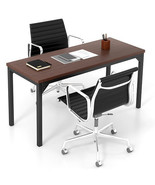 55 Inch Conference Table with Heavy-duty Metal Frame-Brown - $2,948.11 MXN