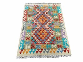 3x4 Colorful Kilim Rug 4 x 3 Multicolor Turkish Chobi Kilim Small Flatwe... - $153.43