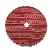 Red and White Fair Isle Christmas Tree Skirt 48 Inch New - $49.48