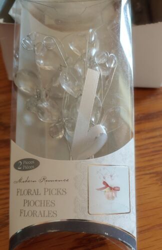 Primary image for Modern Romance Floral Picks Two clear butterflys New in Package set of 4 wedding