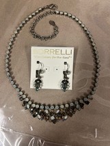 Sorrelli Vintage Multicolored Crystal and Dark Silver Necklace and Earri... - £107.46 GBP