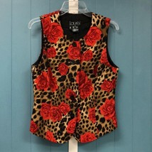 Vintage Laurel rose print leopard vest Euro size 38 US size 6 - $41.58