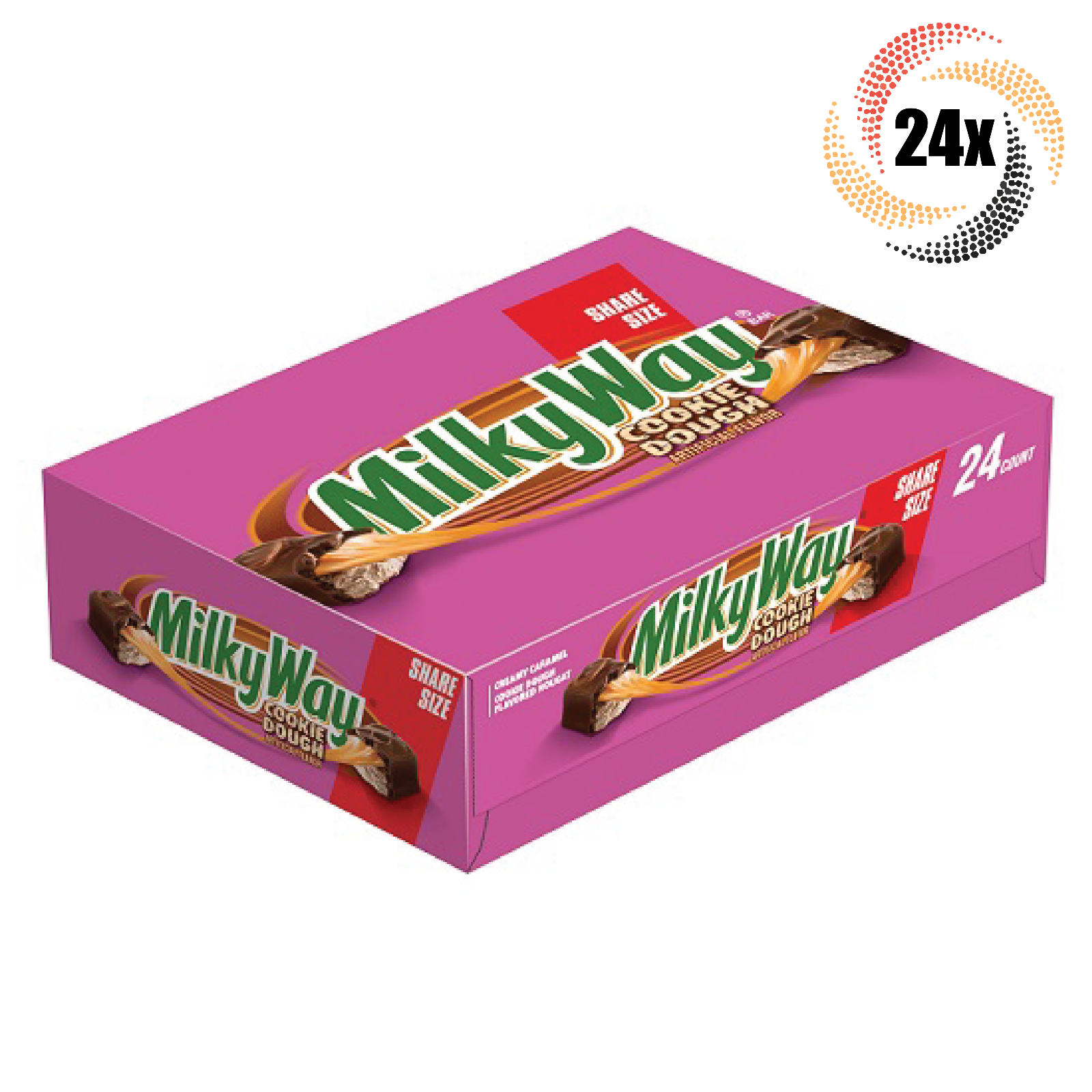 Primary image for Full Box 24x Packs Milky Way Cookie Dough Candy | 2 Bars Per Pack | 3.16oz