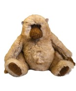 Plush Orangutan Monkey 16 Inch Tall Vintage Large Furry Light Brown - $42.68