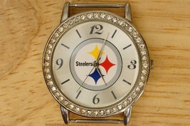 NFL Football Apparel PITTSBURGH STEELERS NOS Quartz Watch Rhinestone Bezel - $12.86