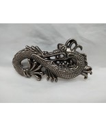 Vintage Dragon Silver Tone Metal Belt Buckle 3&quot; - €26,91 EUR