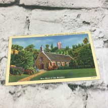 Vintage Linen Postcard Forest Lawn Memorial Park Replica Of Annie Lauries Church - £11.86 GBP