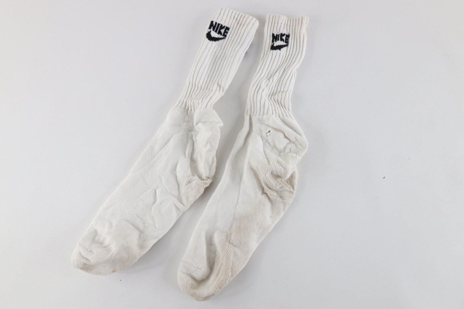 Vtg 80s 90s Nike Spell Out Travis Scott Swoosh Tube Socks White Mens Large USA Item image 11