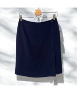 Vtg Charter Club Women’s 10 Navy Blue Lined Dressy Wrap SKIRT Straight K... - $27.99 CAD