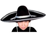HMS Men&#39;s Mexican Sombrero 24 Inch Wide Simulated Wool with Silver Trim,... - £27.67 GBP