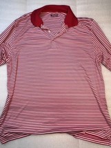 Gear for Sports Shirt Adult Large Red White Striped Polo Short Sleeve Casual L - £11.73 GBP