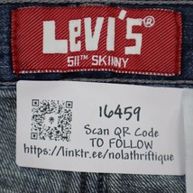 Levis Pants Boys 18 Blue Skinny Button Zip Pocket Cotton Dark Wash Denim... - $25.72