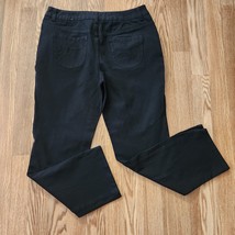 A New Day Black Stretch Pants Women&#39;s Size 14 Elastic Waist Straight Leg... - £15.98 GBP