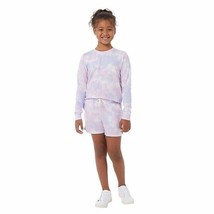 32 degrees Girls Size Medium 10/12 Purple Tie Dye Sweatshirt Shorts Set NWT - $15.29