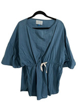 Solid &amp; Striped X Poppy Delevingne Womens Cover Up Blue Swim Cape Top L Large - £14.57 GBP