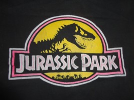 Vtg 90&#39;s Black Jurassic Park Movie Promo Single Stitch T-shirt Fits Child S TREX - £31.53 GBP