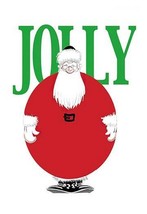 Jolly Christmas Ball-Shaped Santa - Art Print - £17.57 GBP+