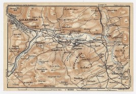 1927 Original Vintage Map Of Vicinity Of Galashiels Melrose Borders Scotland - £14.72 GBP