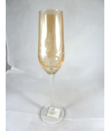 Pier 1 Amber Crackled Golden Luster Champagne Flute Glass New unused - £8.71 GBP