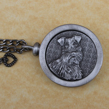 Pewter Keepsake Pet Memory Charm Cremation Urn with Chain - Schnauzer - £78.40 GBP