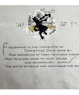 A Merry Christmas Victorian Greeting Card 1900-1920s Man Walking In Snow... - $19.99