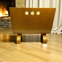 Mid-Century Modern Bentwood Storage Rack – Retro Curved Wood Towel Holde... - $125.00