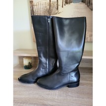 Women&#39;s Walking Cradles Meadow Extra Wide Calf Black Leather Knee Boots Size 10W - £47.47 GBP