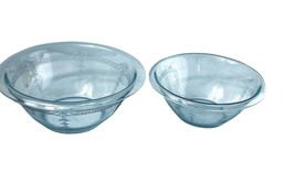 2 Bowls Fire King Sapphire Blue Philbe Nesting Mixing Roll Edge 1941-195... - £62.54 GBP