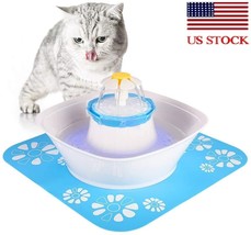Automatic Pet Dog Cat Water Fountain 2.5L Led Auto Dish Drinking Dispenser Bowl - £25.95 GBP