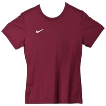 Nike T Shirt Womens Medium Burgundy Short Sleeve Workout Running Gym Red - £18.99 GBP