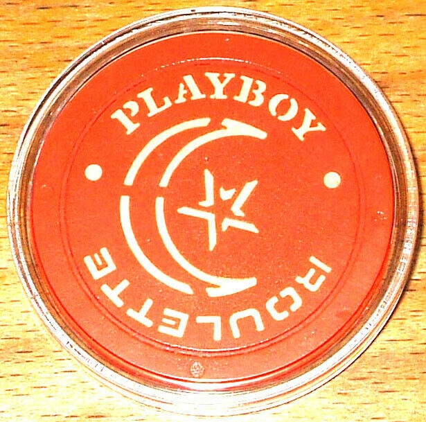 (1) PLAYBOY CASINO ROULETTE CHIP - ATLANTIC CITY, NEW JERSEY -ORANGE-Moon-1981 - $11.95