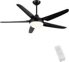 Living Room Ceiling Fan With Lights, Cjoy 53 Inch Modern Ceiling Fan, Black. - £122.65 GBP