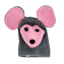 Vintage 1973 Animal Fair Grey Pink Miley Mouse Stuffed Animal Plush Hand Puppet - £18.94 GBP