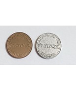 Two Festival Supermall Philippines Tom&#39;s World For Amusement Only 1&quot; Tokens - $20.50 CAD