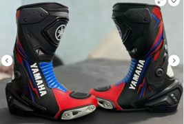 YAMAHA Racing Cowhide Motorbike leather boots Ce Approved  - $150.00