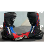 YAMAHA Racing Cowhide Motorbike leather boots Ce Approved  - $205.15 CAD