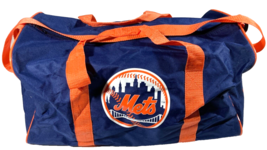 Vintage NEW YORK METS 10&quot; x 20&quot; Duffle Duffel Bag 80s 90s Shoulder MLB NY - £15.50 GBP
