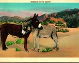 Vtg Linen Postcard Romance on the Desert-Two Donkeys Herz Post Cards 1941 - $8.86