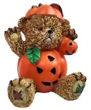 Vintage 1990s Adorable  Pumpkin Bear Halloween Jack o &#39;Lantern Box 22 - £8.78 GBP