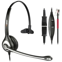 Corded Telephone Headset Monaural With Noise Canceling Mic + Quick Disco... - £43.26 GBP