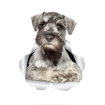 FUYOOHI Stickers 3D Curious Schnauzer Dog Polyethylene Decals Wall, Toilet, Chil - £36.28 GBP