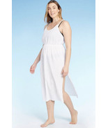 NWT Women&#39;s Sunn Lab Swim White Cinch Waist Cover-Up Dress Sz Medium - £12.38 GBP