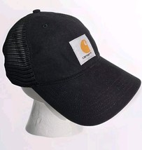 Carhartt Snapback Curved Bill Trucker Cap Hat Black OS Adjustable - $14.85