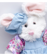 Vtg Kids Of America White Bunny Rabbit Stuffed Animal Plush 16” Beret Ha... - $14.37