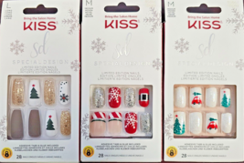 B2G2 FREE KISS Special Design LE Holiday/Christmas Nails Holly, Snow, Nu... - $8.97+